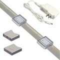 Jesco Lighting Group 3-Light Orionis 2ft Square LED Track Kit, Silver KIT-SD131-TR2-A